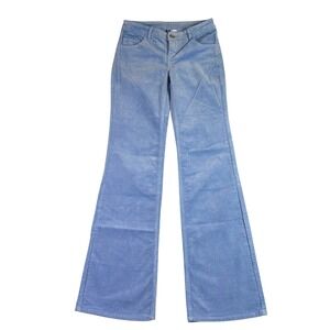 H&M Divided Women's  2 Light Blue Corduroy Flare Jeans Pants Retro 70s Western